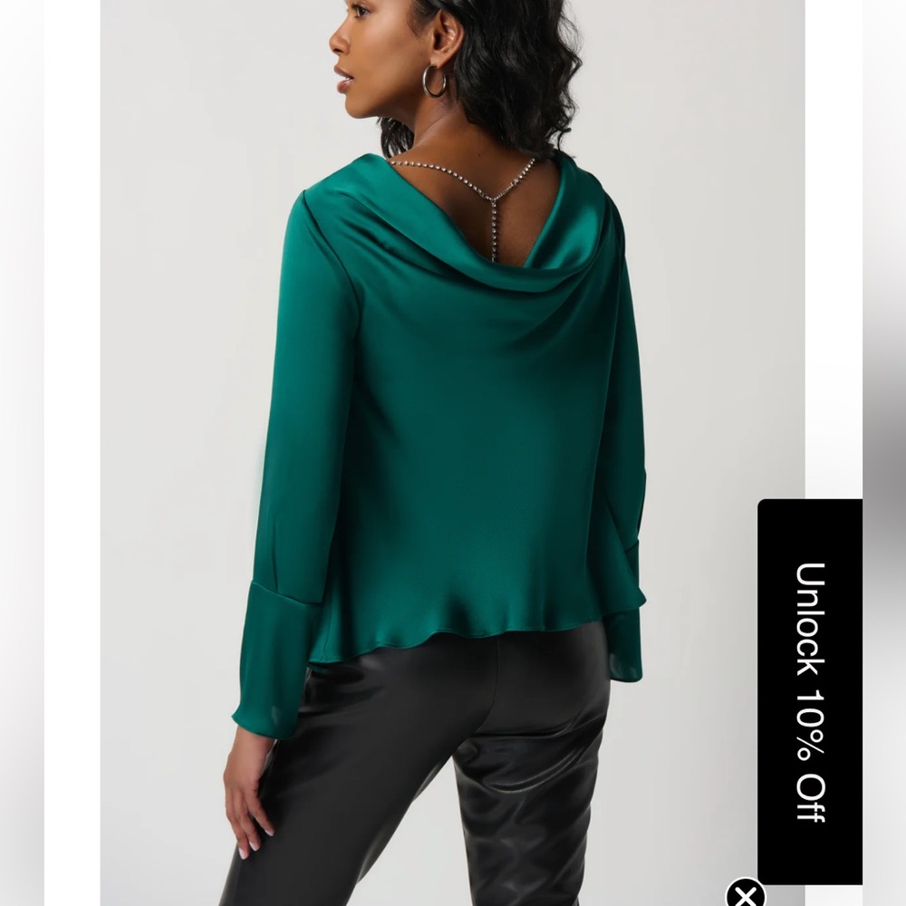 Joseph Ribkoff Green Relaxed Blouse - Picture 2 of 7